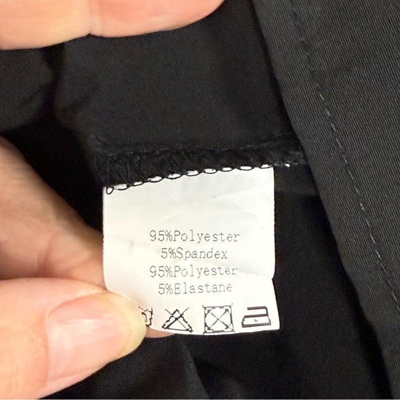 Belle Poque Black Bow Tie Blouse Women’s Size L Ruffle Sleeve Work Top - Picture 5 of 8